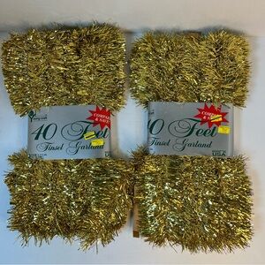 Gold Tinsel Garland‎ - 40 Feet